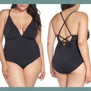 NEW‎ LA BLANCA Swimwear Petal Pusher One-Piece Swimsuit [PLUS SZ 20W ]